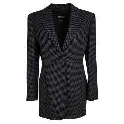 Pre Owned Giorgio Armani Vintage Monochrome Dotted Blazer and Skirt Set M
