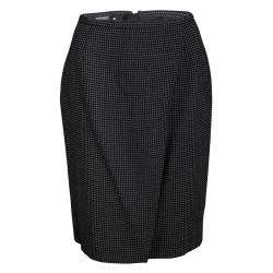 Pre Owned Giorgio Armani Vintage Monochrome Dotted Blazer and Skirt Set M