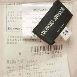 Pre Owned Giorgio Armani Light Pink Muslin Cotton Draped Maxi Skirt L