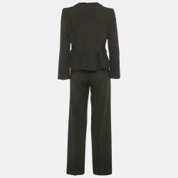 Pre Owned Giorgio Armani Black Wool Single Breasted Suit M