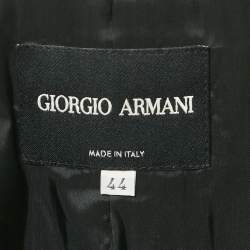Pre Owned Giorgio Armani Black Wool Single Breasted Suit M