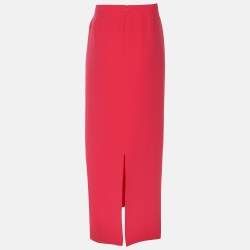 Pre Owned Giorgio Armani Pink Crepe Maxi Skirt XL