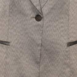 Pre Owned Giorgio Armani Beige Jacquard Single Breasted Blazer M