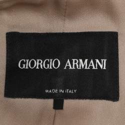 Pre Owned Giorgio Armani Beige Jacquard Single Breasted Blazer M