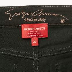Pre Owned Giorgio Armani Dark Blue Denim Slim Fit Jeans M
