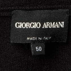 Pre Owned Giorgio Armani Black Wool Pocket Front Jacket XL