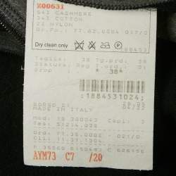 Pre Owned كارديجان صوف كشمير أسود مع تفاصيل سحاب جورجيو أرماني بحجم صغير