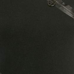 Pre Owned كارديجان صوف كشمير أسود مع تفاصيل سحاب جورجيو أرماني بحجم صغير