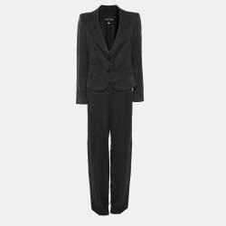 مملوكة مسبقًا Giorgio Armani Black Fabric Pant Suit M