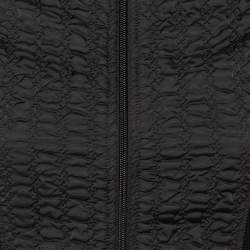 Pre Owned Giorgio Armani Black Nylon & Knit Zip Up Jacket S