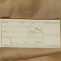 Pre Owned بليزر جورجيو أرماني بيج من الكتان والحرير بأسنانه الصغيرة