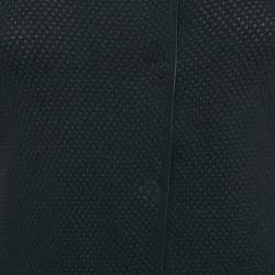 مملوكة مسبقًا Giorgio Armani Navy Blue Stretch Knit Jacket S