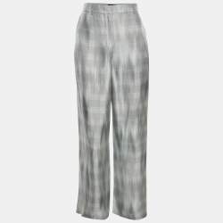 مملوكة مسبقًا Giorgio Armani Blue Silk Wide Leg Trouser M