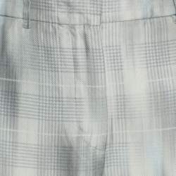 Pre Owned بنطلون جورجيو أرماني حرير أزرق واسع الأرجل ميديوم