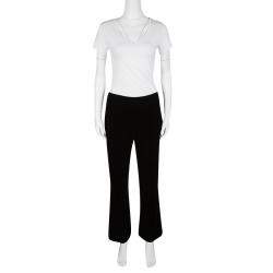 Pre Owned Giorgio Armani Black High Waist Velvet Pants M
