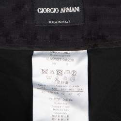 Pre Owned Giorgio Armani Black High Waist Velvet Pants M