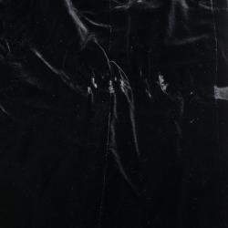Pre Owned Giorgio Armani Black High Waist Velvet Pants M