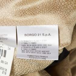 Pre Owned Giorgio Armani Black & Cream Silk & Crepe Jacket M