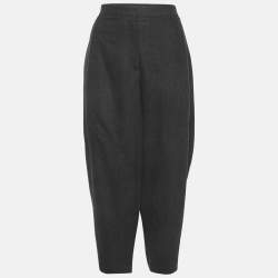 مملوكة مسبقًا Giorgio Armani Grey Wool Barrel Trousers XL