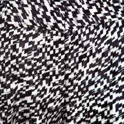 Pre Owned Giorgio Armani Monochome Printed Silk Optical Pants M