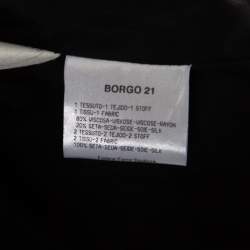 Pre Owned Giorgio Armani Navy Blue Jacquard Organza Trim Jacket S  