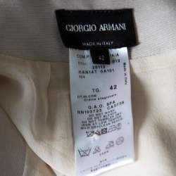 Giorgio Armani Beige Silk Pleated Front Maxi Skirt M 