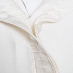 Pre Owned Giorgio Armani Cream Ruffled Sleeveless Top M