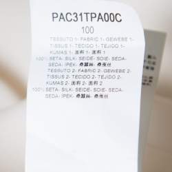 Pre Owned Giorgio Armani Cream Silk Crepe Satin Placket Detail Long Sleeve Blouse S