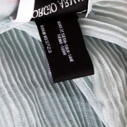 Pre Owned Giorgio Armani Pale Blue Plisse Silk Shrug ( One Size )