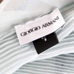 Pre Owned Giorgio Armani Pale Blue Plisse Silk Shrug ( One Size )