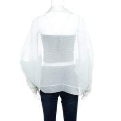 Pre Owned Giorgio Armani Pale Blue Plisse Silk Shrug ( One Size )