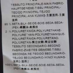 Pre Owned Giorgio Armani Grey Silk Slit Back Detail Long Sleeve Blouse S