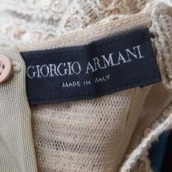 Pre Owned Giorgio Armani Beige Sequin Embellished Bustier Top XS