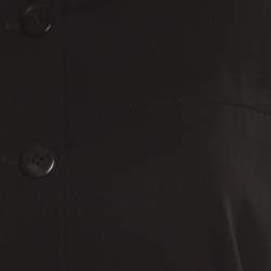 Pre Owned Giorgio Armani Black Wool Mandarin Collar Blazer L