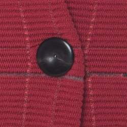 Pre Owned Giorgio Armani Red Rib Knit Single Button Jacket S