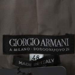 Pre Owned Giorgio Armani Bicolor Checked Wool Blend Double Breasted Blazer L