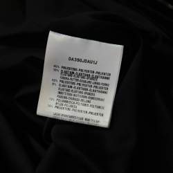 Pre Owned Giorgio Armani Black Velvet Ruffle Trim Zip Front Jacket S