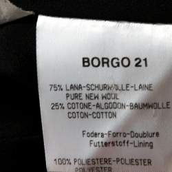 Pre Owned Giorgio Armani Black Stripe Wool Fitted Blazer S