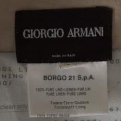 Pre Owned Giorgio Armani Beige Linen Flared Maxi Skirt M