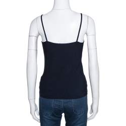 Pre Owned Giorgio Armani Navy Blue Knit Fitted Camisole L 