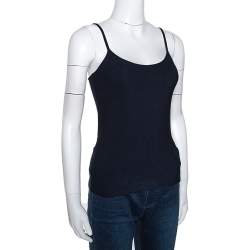 Pre Owned Giorgio Armani Navy Blue Knit Fitted Camisole L 