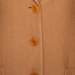 Giorgio Armani Vintage Brown Herringbone Wool Blazer M