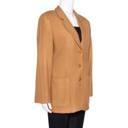 Giorgio Armani Vintage Brown Herringbone Wool Blazer M