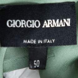 Pre Owned Giorgio Armani Pale Green Silk Draped Sleeveless Blouse XL