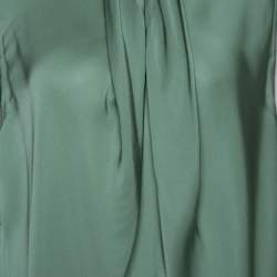 Pre Owned Giorgio Armani Pale Green Silk Draped Sleeveless Blouse XL