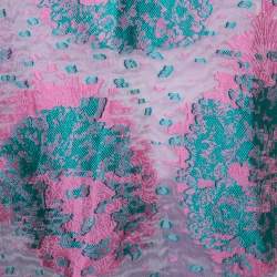 Pre Owned Giorgio Armani Pink Floral Jacquard Silk Blend Oversized Blouse XL