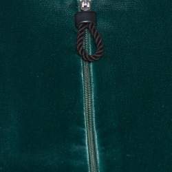 Giorgio Armani Emerald Green Velvet Zip Front Jacket S