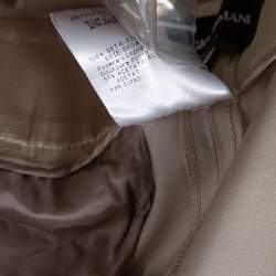 Pre Owned Giorgio Armani Beige Silk Satin Wide Leg Pants M