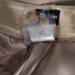 Pre Owned Giorgio Armani Beige Silk Satin Wide Leg Pants M
