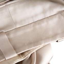 Pre Owned Giorgio Armani Beige Silk Satin Wide Leg Pants M